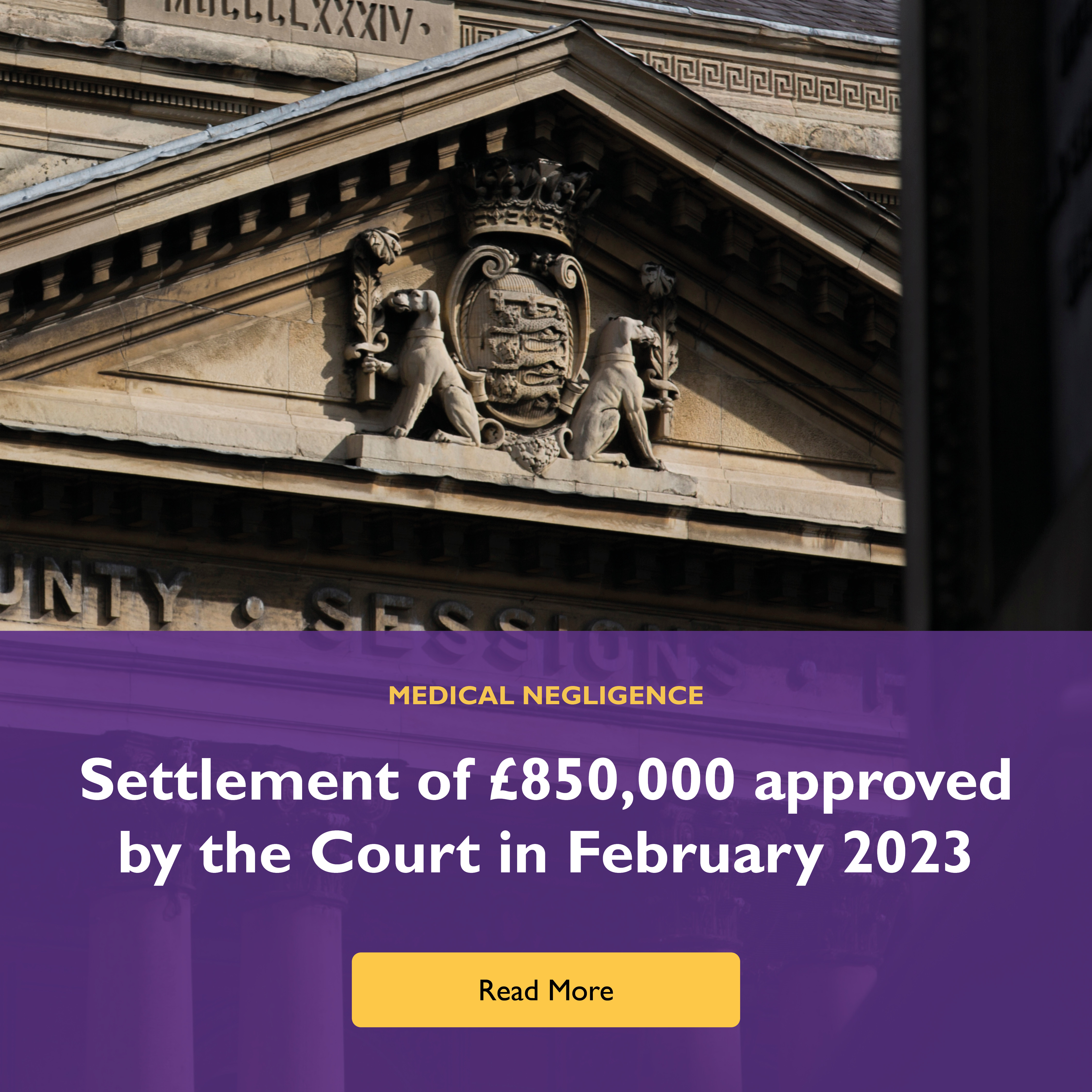 Settlement of £850,000 approved by the Court in February 2023